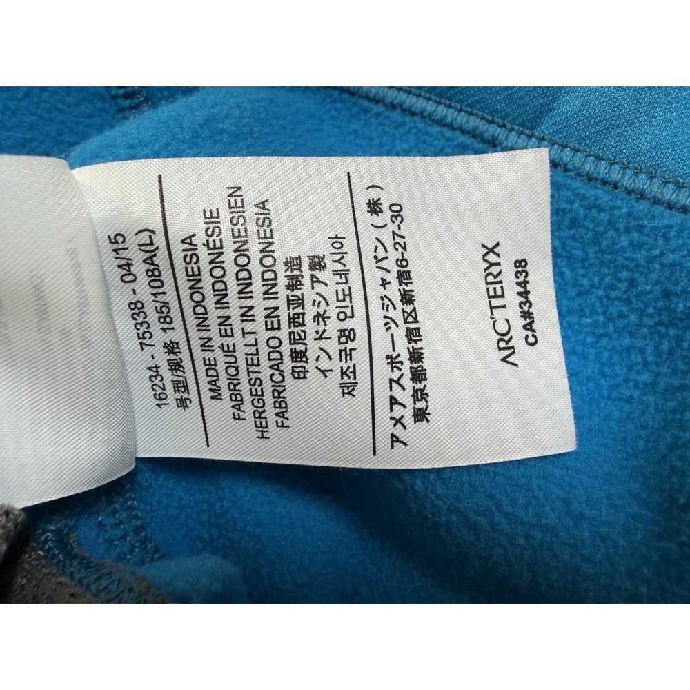 Arc'teryx Mens Blue Full Zip Jacket Softshell Hiking Outdoor Size L - Picture 11 of 15